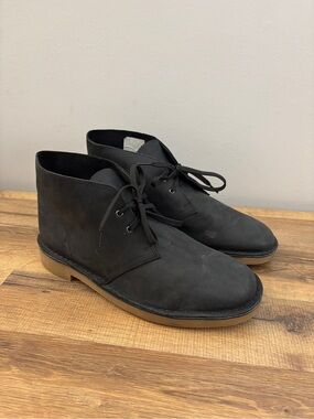 Clarks Originals Bushacre 2 Leather Chukka Boots Black Men’s